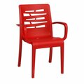 Grosfillex US118414 / US811414 Essenza Red Stacking Armchair - Pack of 4, 4PK 383US118414PK
